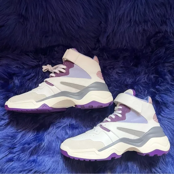 New! KOIO Aerobics Pearl Retro Colorblock High Top Platform Sneakers