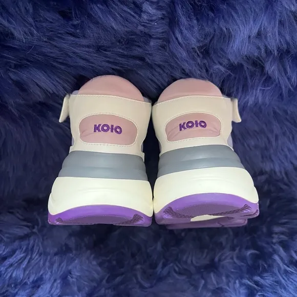 New! KOIO Aerobics Pearl Retro Colorblock High Top Platform Sneakers
