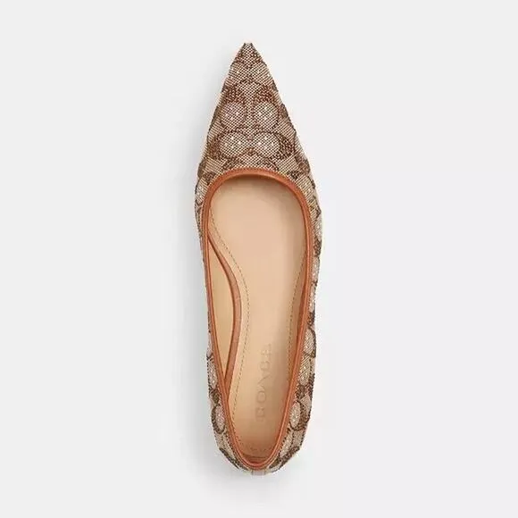 NEW Limited Coach Daphne Flat Crystal Signature Jacquard Woman Shoes CW991 us 6
