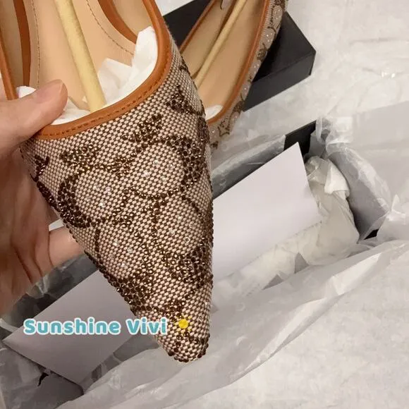 NEW Limited Coach Daphne Flat Crystal Signature Jacquard Woman Shoes CW991 us 6