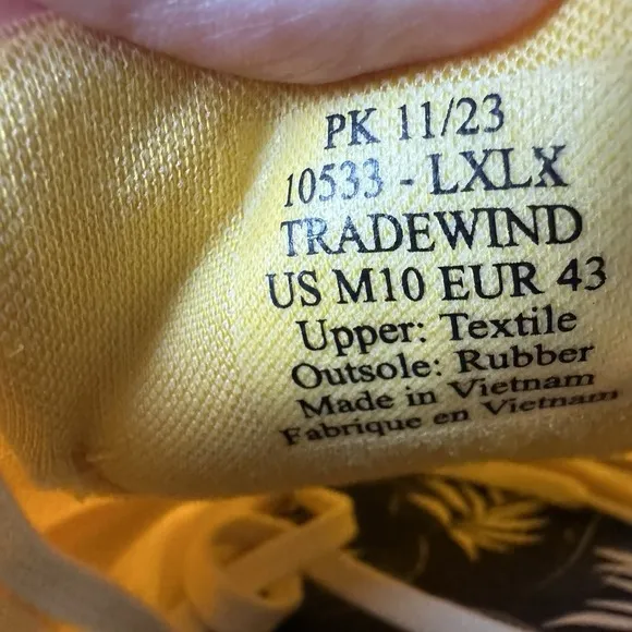 New Mens Olukai Tradewind Yellow Comfort Casual Shoes Sneakers Size 10 M