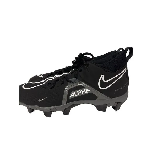 NEW! Nike Alpha Menace 3 Shark Black White Football Cleats Shoes Men's Size 9.5
