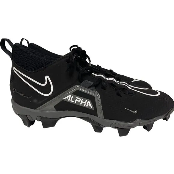 NEW! Nike Alpha Menace 3 Shark Black White Football Cleats Shoes Men's Size 9.5
