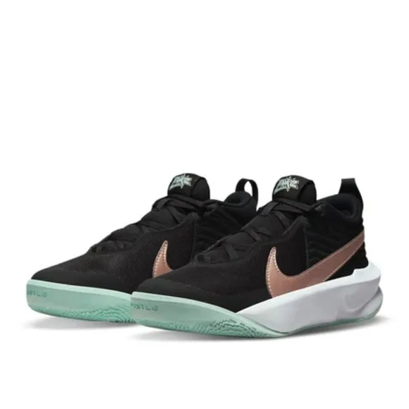 NEW Nike Big Boys Team Hustle D10 Sneakers in Black Mint Metallic Red Bronze 6.5