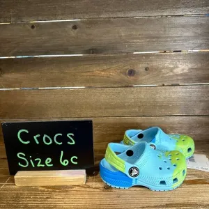 New NWT Little Kids Crocs Classic Ombre Blue Sandals Clogs Shoes Size 6‎ C