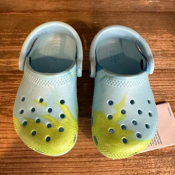 New NWT Little Kids Crocs Classic Ombre Blue Sandals Clogs Shoes Size 6‎ C