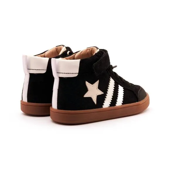 NEW OLDSOLES kid's wos high top shoes in black suede