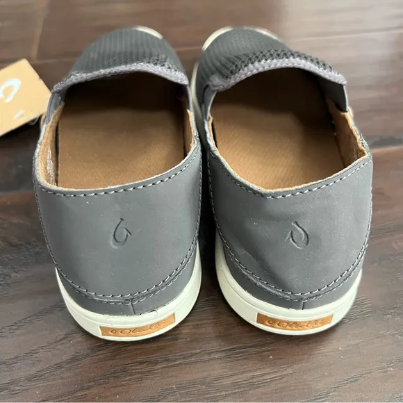 New Olukai Pehuea Gray Slip-On Shoes women’s size 6.5