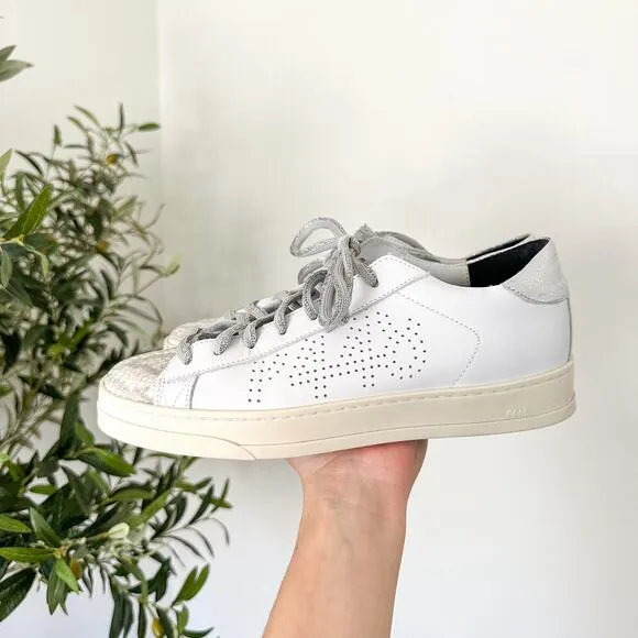 NEW P448 John Molly Low Top Lace Up Leather Sneakers Coyote White 39