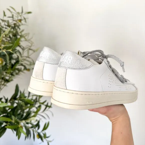NEW P448 John Molly Low Top Lace Up Leather Sneakers Coyote White 39