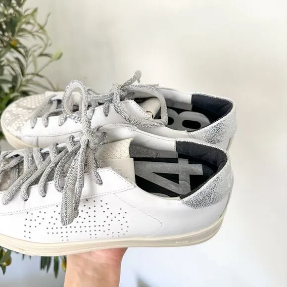 NEW P448 John Molly Low Top Lace Up Leather Sneakers Coyote White 39