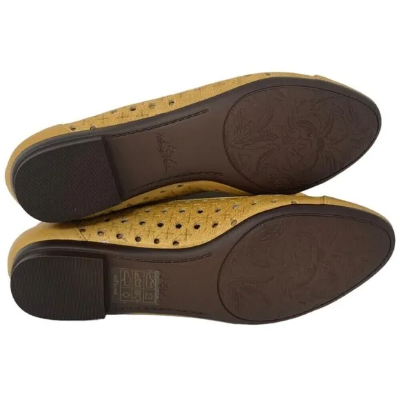 NEW Patricia Nash Bettina Womens Size 7 Flat Shoes Ochre Tan Leather NIB