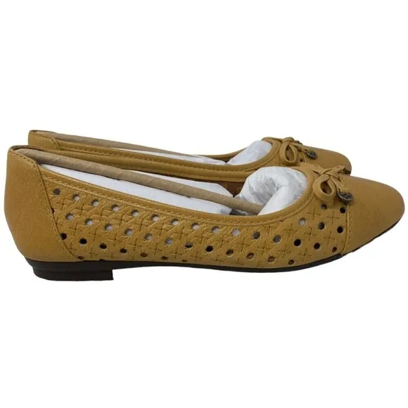 NEW Patricia Nash Bettina Womens Size 7 Flat Shoes Ochre Tan Leather NIB