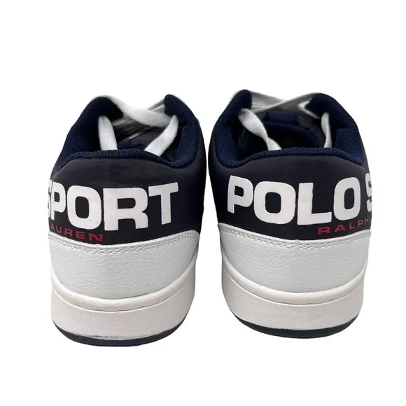 NEW Polo Ralph Lauren Sport Boy's Belden Red White Blue Sneakers Shoes Size 4.5