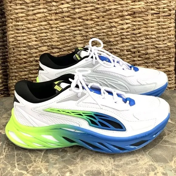 NEW Puma Exotek Nitro Facades Lace Up White Athletic Trainer Sneakers 39493001
