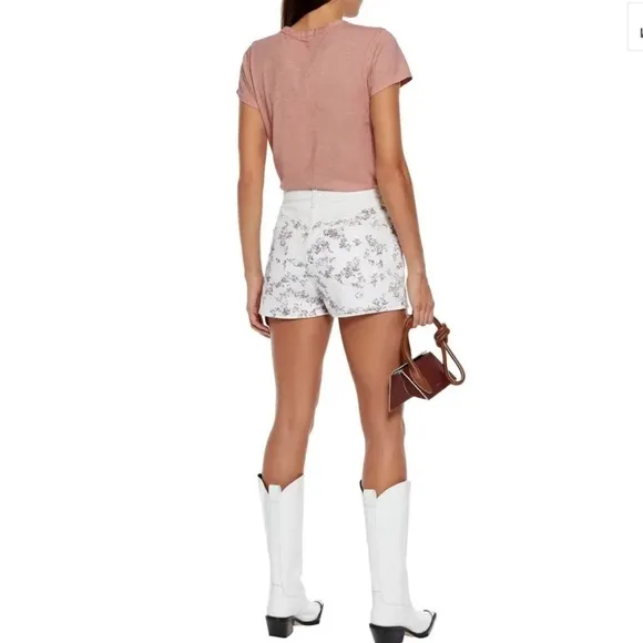 NEW RAG &amp; BONE ELLIE FLORAL HIGH RISE DENIM SHORTS