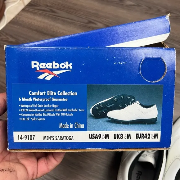 NEW Reebok White Wingtip Golf Shoes 9.5 M