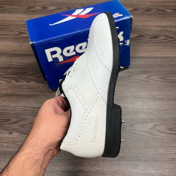 NEW Reebok White Wingtip Golf Shoes 9.5 M