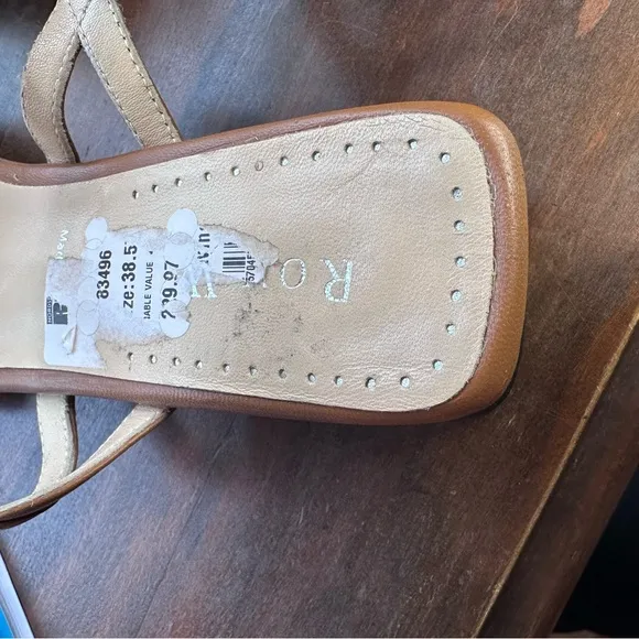 NEW Ron White US 8 Camel Cognac Tan Women's Sandals Flats Braided Buckle Strappy