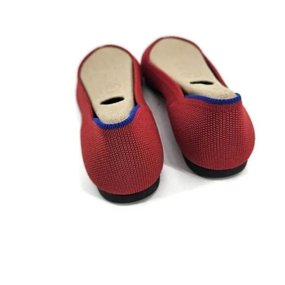 New Rothy's The Point Bright Red Womens 6 Rothys Flat Shoes