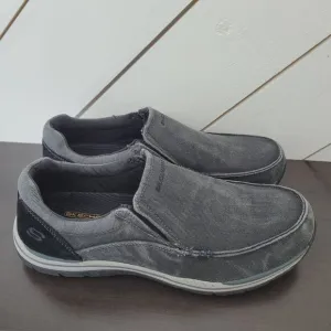 NEW Skechers Vintage Wash Mens 12 Relaxed Extra Wide Black Slip-On Shoes// 12PT