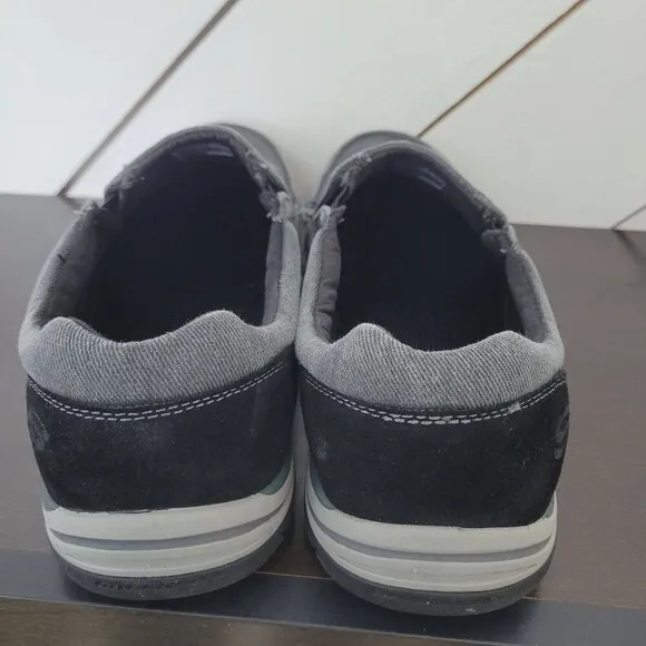 NEW Skechers Vintage Wash Mens 12 Relaxed Extra Wide Black Slip-On Shoes// 12PT