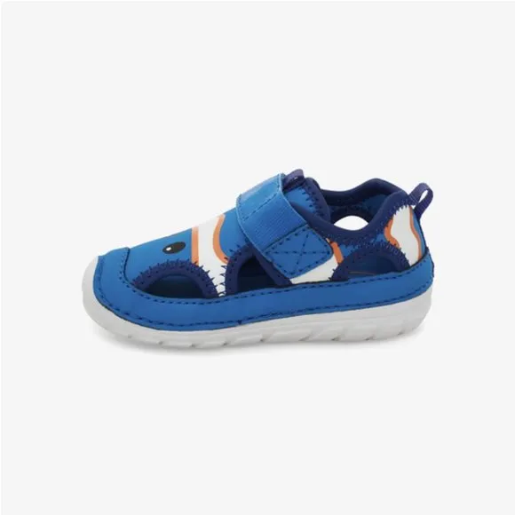 NEW Stride Rite Sizes 5- 6 (M &amp; W) Baby Boys Splash Sandal - Blue Clownfish