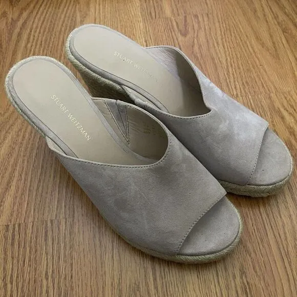 NEW! STUART WEITZMAN Pink Platform Mule Marabella Wedge Slip On Shoes 8 EU 38.5
