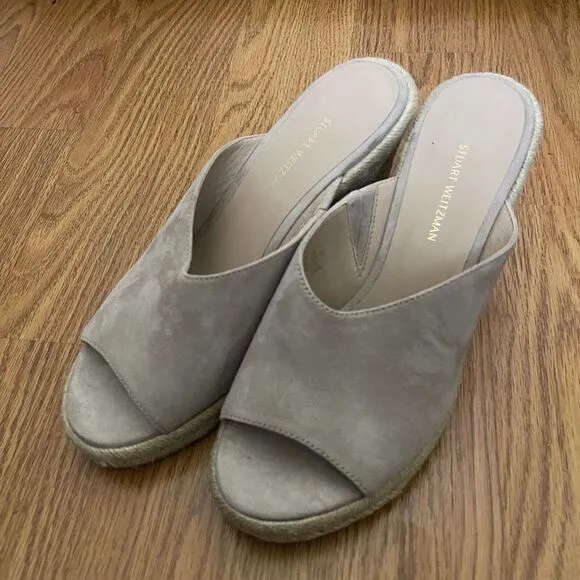 NEW! STUART WEITZMAN Pink Platform Mule Marabella Wedge Slip On Shoes 8 EU 38.5