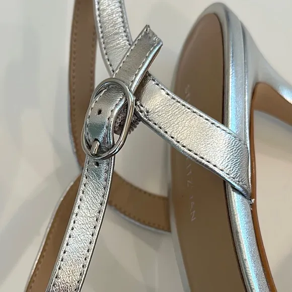 New Stuart Weitzman Silver Women's Sandals. Size 8. Dust bag included.