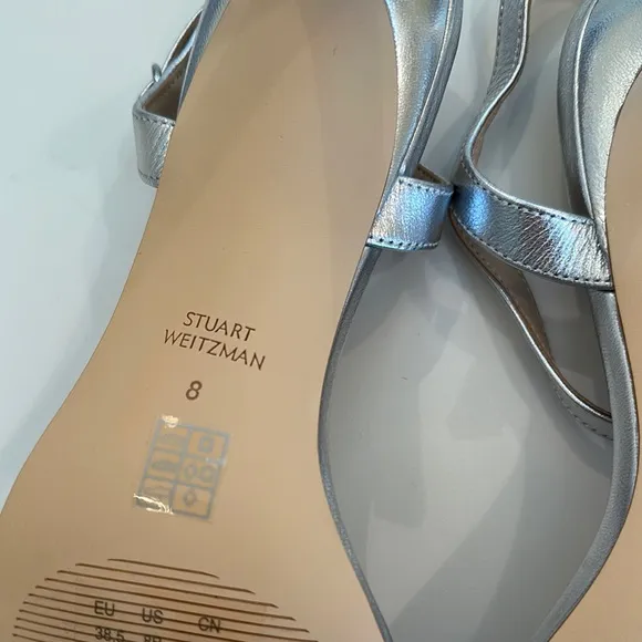 New Stuart Weitzman Silver Women's Sandals. Size 8. Dust bag included.