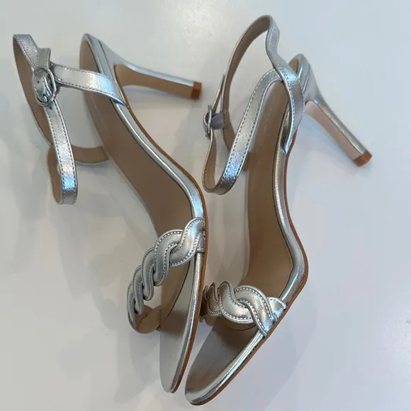 New Stuart Weitzman Silver Women's Sandals. Size 8. Dust bag included.