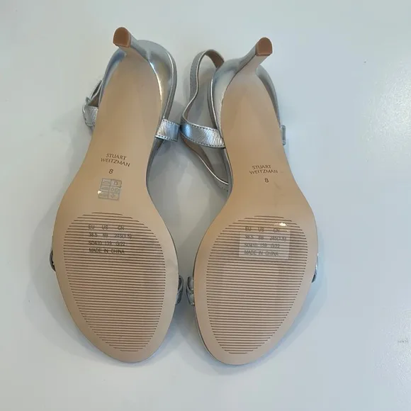 New Stuart Weitzman Silver Women's Sandals. Size 8. Dust bag included.
