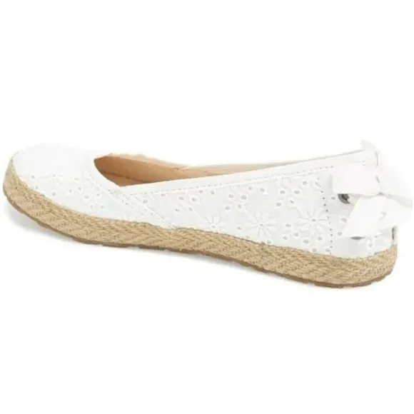 New UGG Australia White Girls Tassy Eyelet Flat Slip