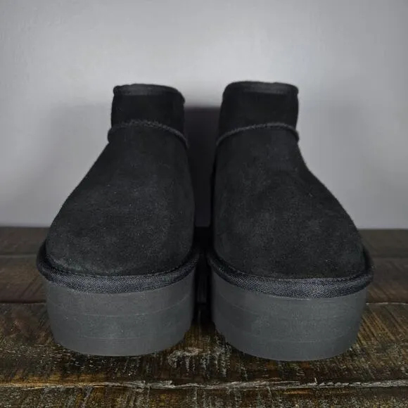 NEW UGG Classic Ultra Mini Platform Womens Size 9 Slip On Shoes Boots Black