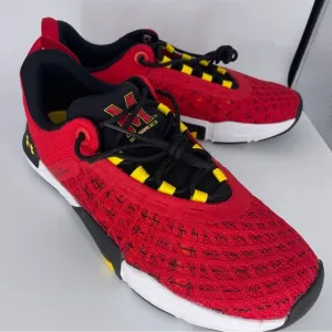 New Under Armour Mens University Maryland Terps Warp Sneakers 10.5 Red