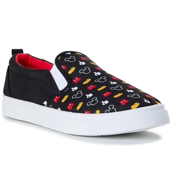 New Unisex Mickey Mouse Print Slip On Shoes Mens Size 11