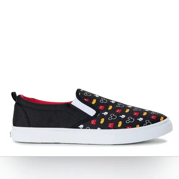New Unisex Mickey Mouse Print Slip On Shoes Mens Size 11