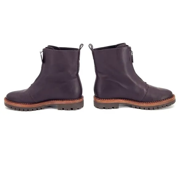 New Vince Cabria Front Zip Combat Boots Booties Water Resistant Size 5 Brown