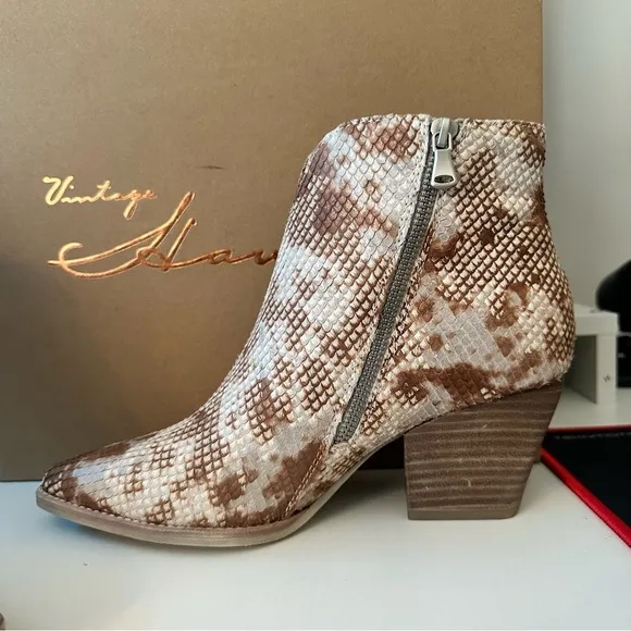 NEW Vintage Havana Real Fur Calf Hair Ankle Boots | Size 9