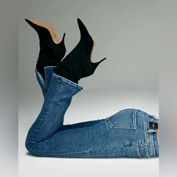 NEW with Tags (NWT) Brian Atwood x Express Suede Slouch Thin-Heeled Boots