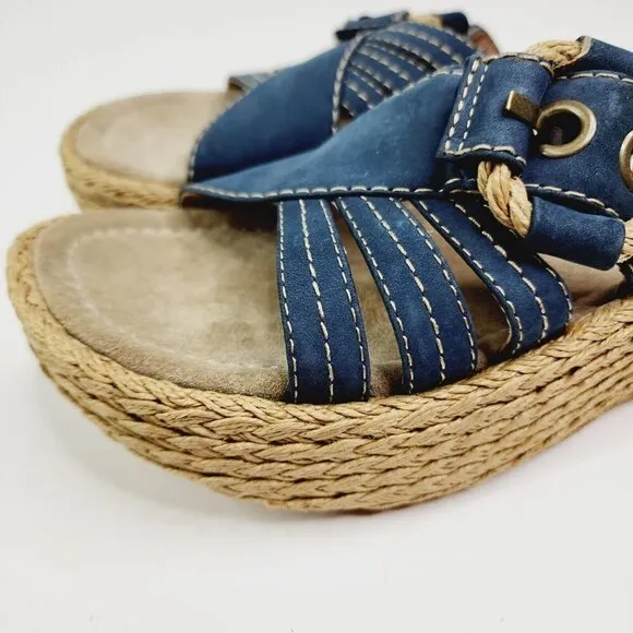 NEW Womens Earth Origins St Tropez Blue Espadrille Sandals shoes, size 10B $129