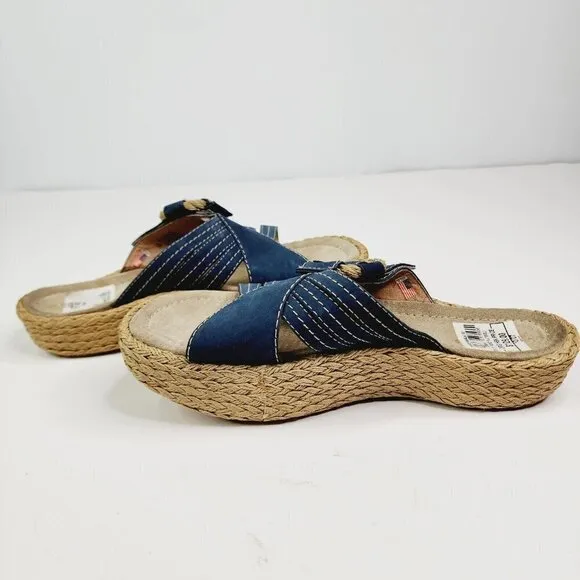 NEW Womens Earth Origins St Tropez Blue Espadrille Sandals shoes, size 10B $129