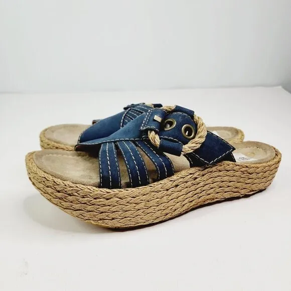 NEW Womens Earth Origins St Tropez Blue Espadrille Sandals shoes, size 10B $129