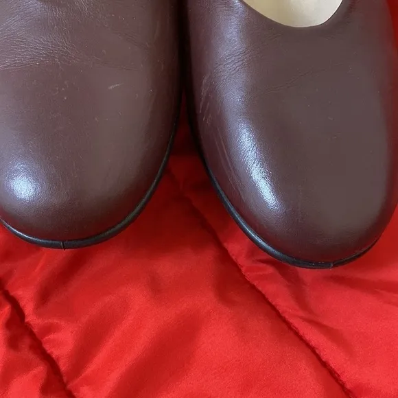 New Women's ECCO Chocolate Leather Anine Classic Ballet Flat Shoes Size 9