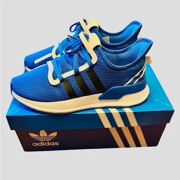 NIB Adidas Blue/White/Black U Path Run J Athletic Sneakers Boys Size 6