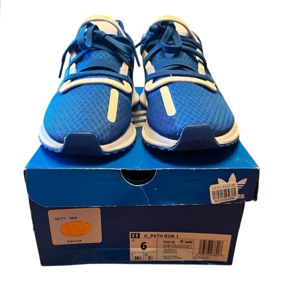 NIB Adidas Blue/White/Black U Path Run J Athletic Sneakers Boys Size 6