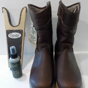 NIB Georgia Boots Mens 100% Leather Pull On Waterproof Boots #GB00369 Size 8W