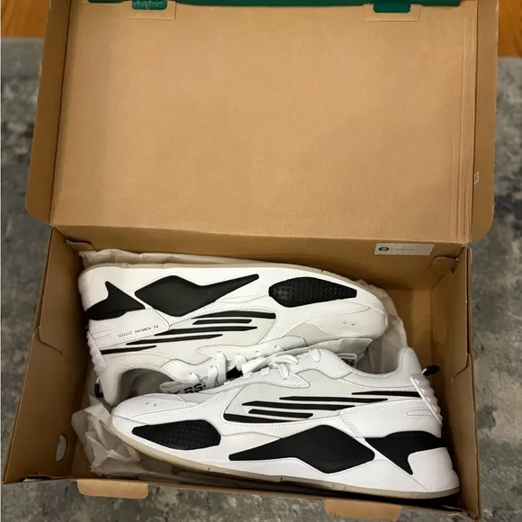 NIB! PUMA RS-X P.E.B. II Sneakers Men’s 11.5, White &amp; Black
