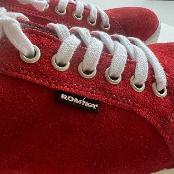 NIB Romika Womens 6.5 US Red Sneakers Suede Leather EU 37